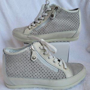 Enval Soft Hi Top Sneakers Made in Italy Genuine Leather Tan Size EUR 37